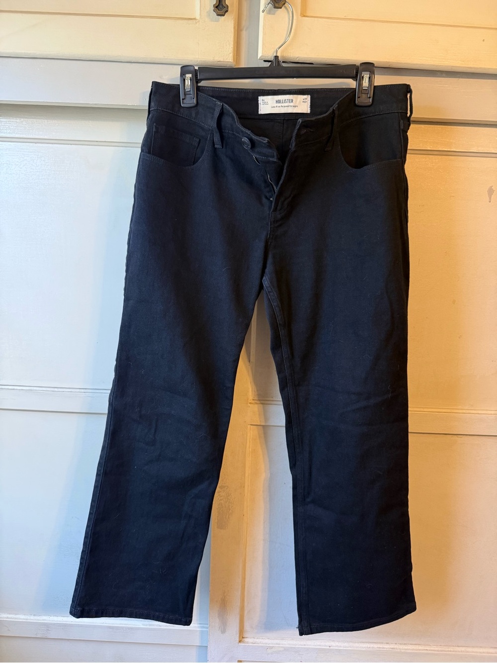 Hollister Low-Rise Relaxed Straight Black Jeans 8s/w29 Short